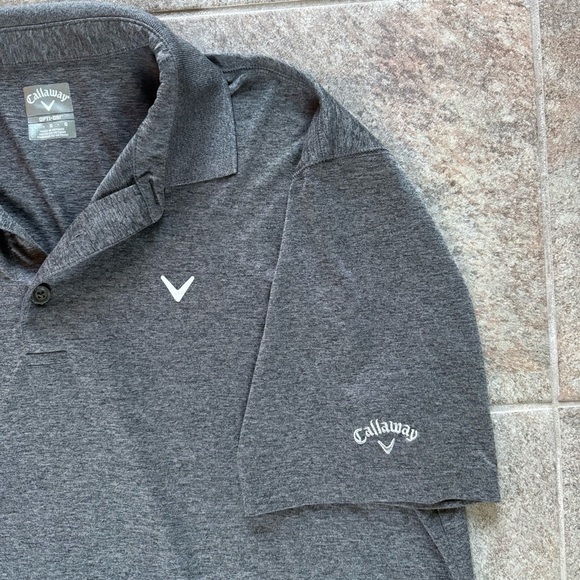 Callaway Men's Charcoal Gray Golf Polo Shirt Large - Picture 4 of 6